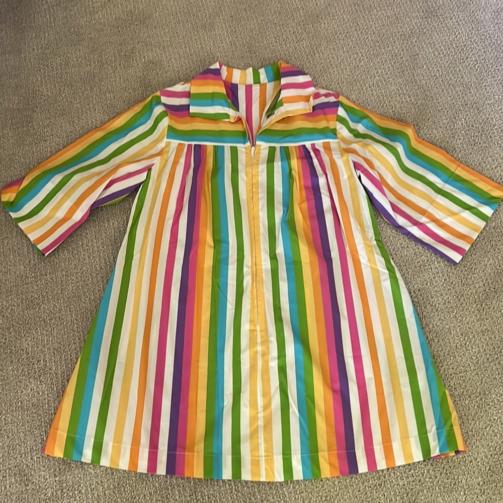 Rainbow zip up coverup